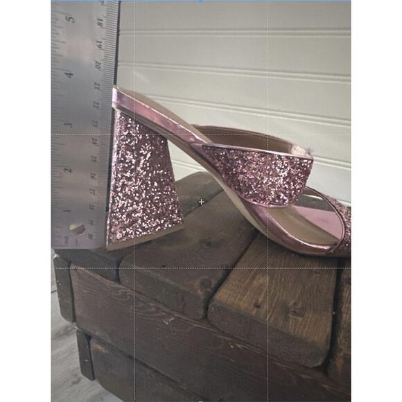 Abound Heels Block Heel Sandal Glitter Party Carina Clubwear Barbie Pink 6.5 - Picture 9 of 10